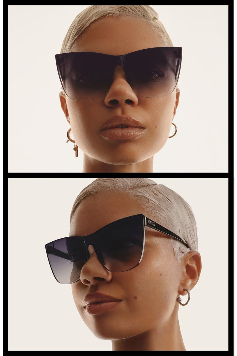 Come Thru 144mm Gradient Cat Eye Sunglasses, Alternate, color, BLACK/ FADE