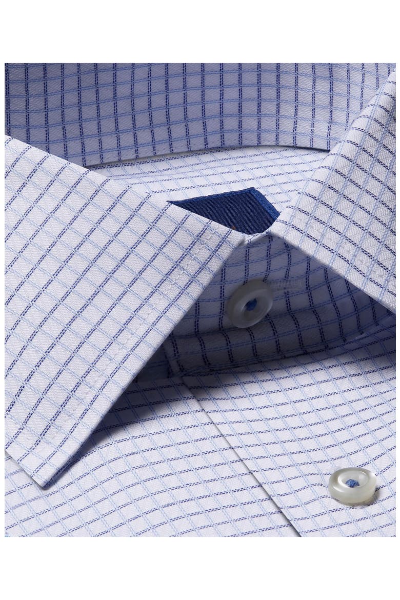 Trim Fit Non-Iron Dress Shirt, Alternate, color, WHITE/ BLUE