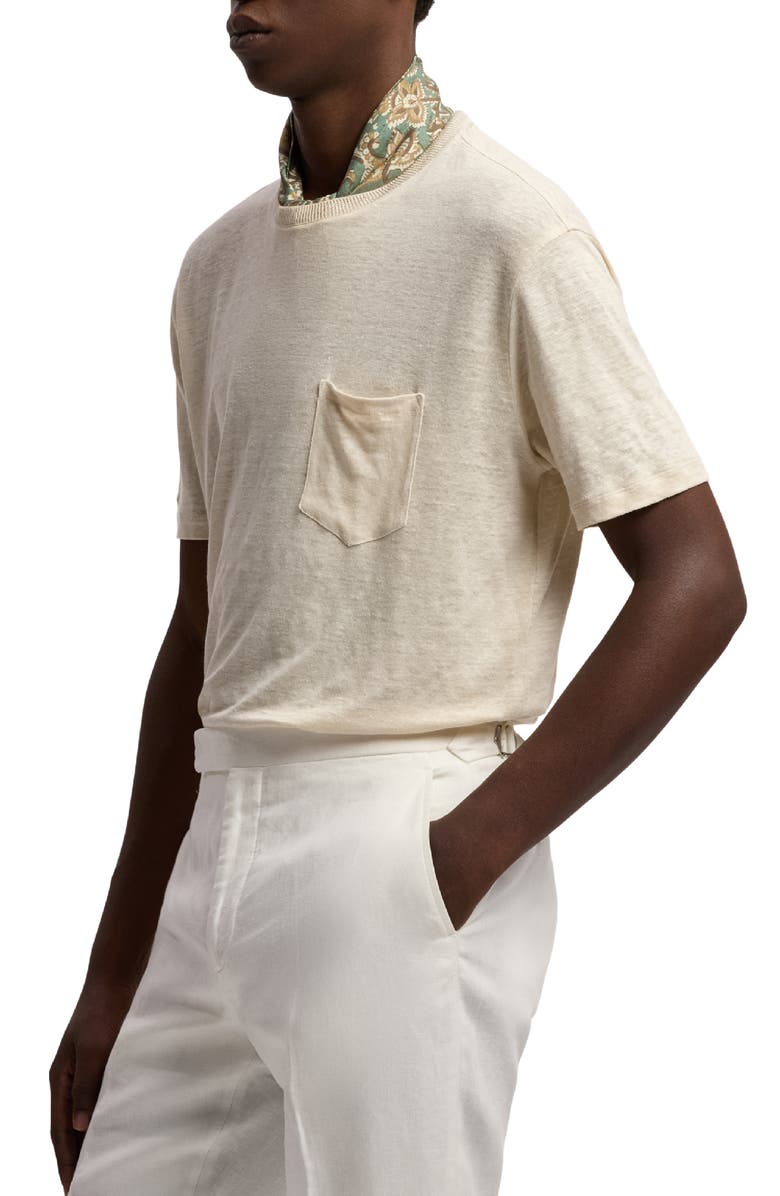 Ralph Lauren Purple Label Linen Jersey Pocket T-Shirt, Alternate, color, Limestone