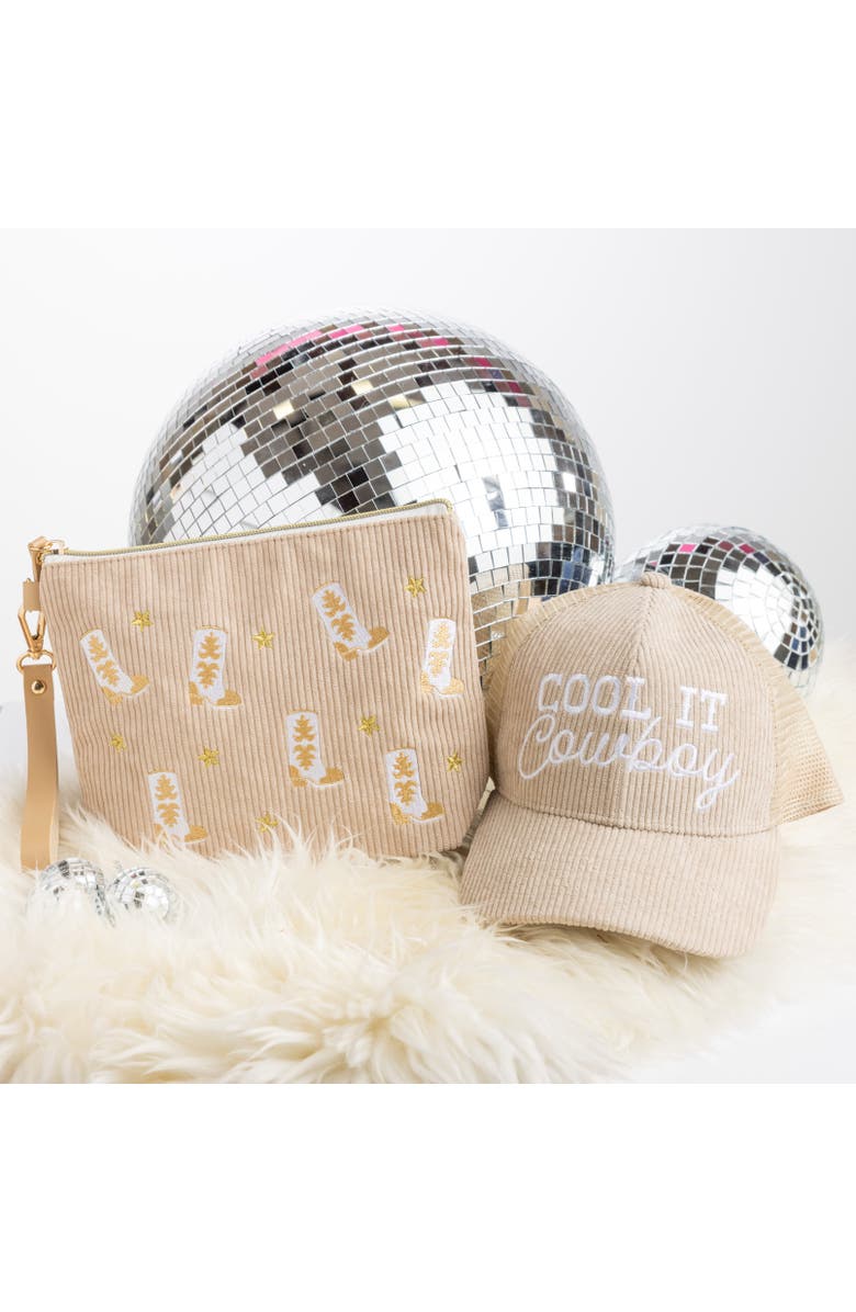 Totalee Gift Boot Corduroy Bag Plastic Brown, Alternate, color, Brown