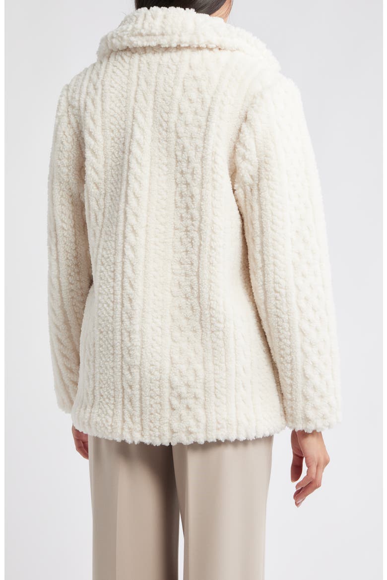 Cable High Pile Fleece Jacket, Alternate, color, CREAM