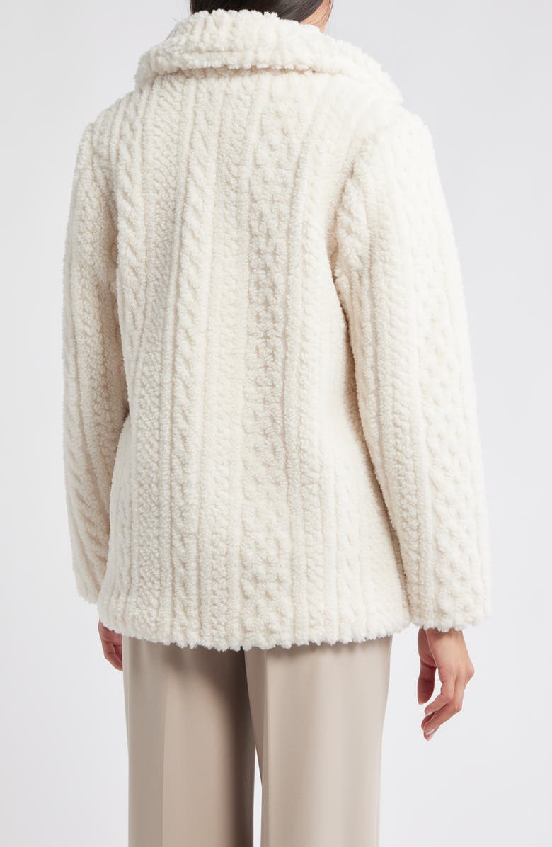 Bernardo Cable High Pile Fleece Jacket, Alternate, color, Cream