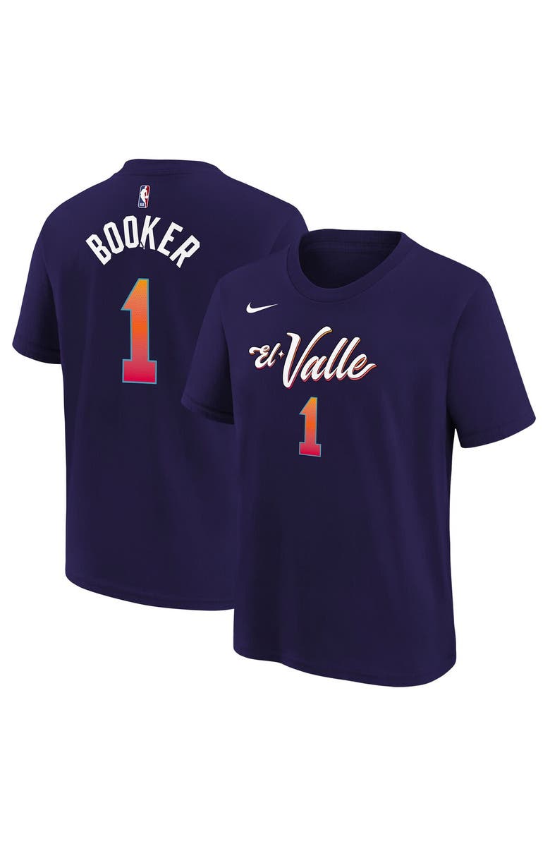 Nike Youth Nike Devin Booker Purple Phoenix Suns 2023/24 City Edition Name & Number T-Shirt, Main, color, 