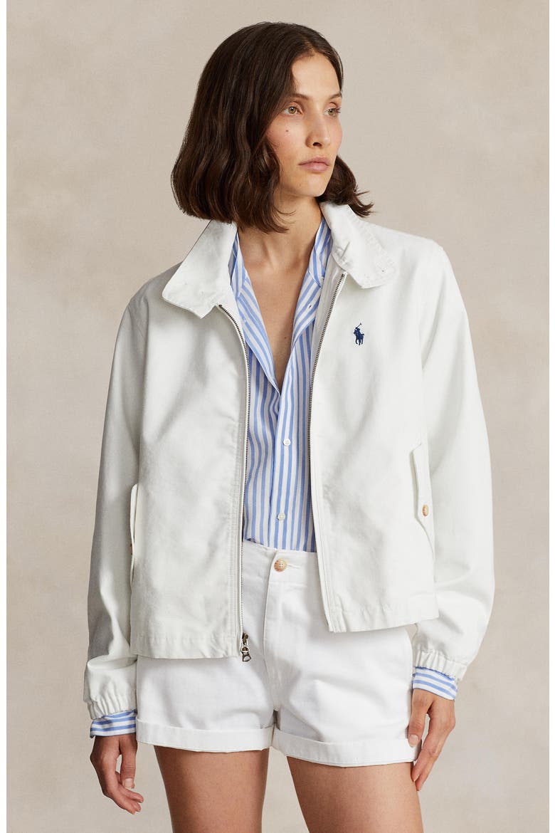 Polo Ralph Lauren Cotton Canvas Zip Jacket (Women) | Nordstrom