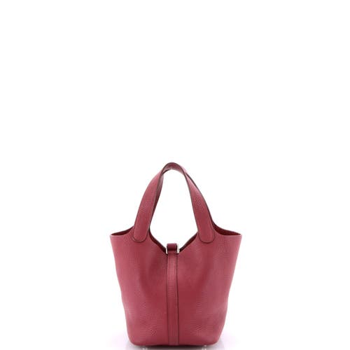 Pre-owned Hermes Hermes Picotin Lock Bag Clemence Pm In Red