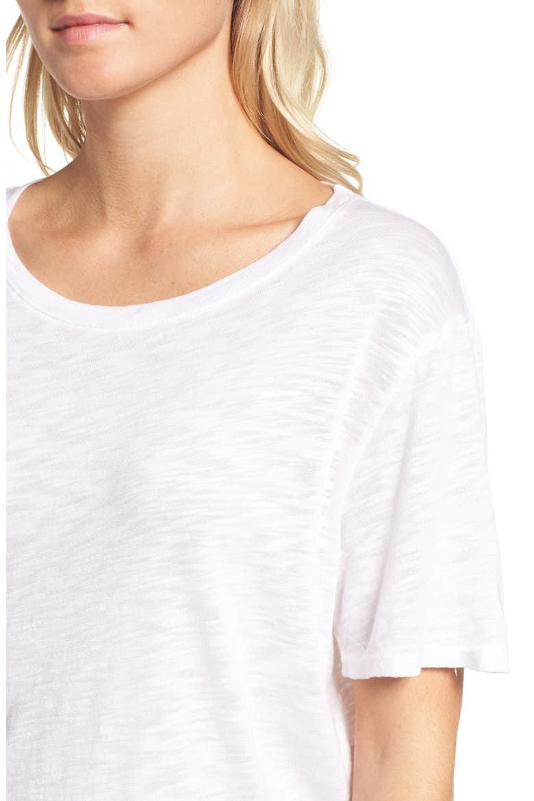 Slub Crewneck Tee, Alternate, color, WHITE
