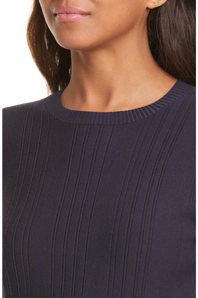 Beffi Ribbed Peplum Sweater, Alternate, color, NAVY