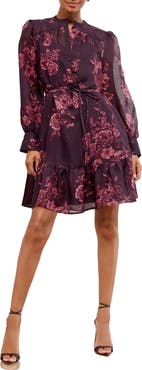 Lipsy Rose Tie Belt Long Sleeve Minidress