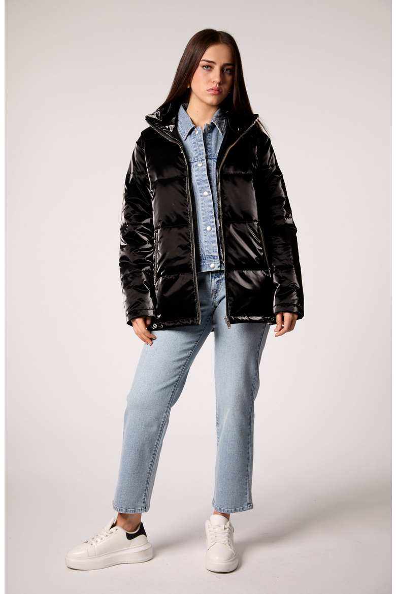 Hailey Jacket With Removable Denim Insert, Alternate, color, Black