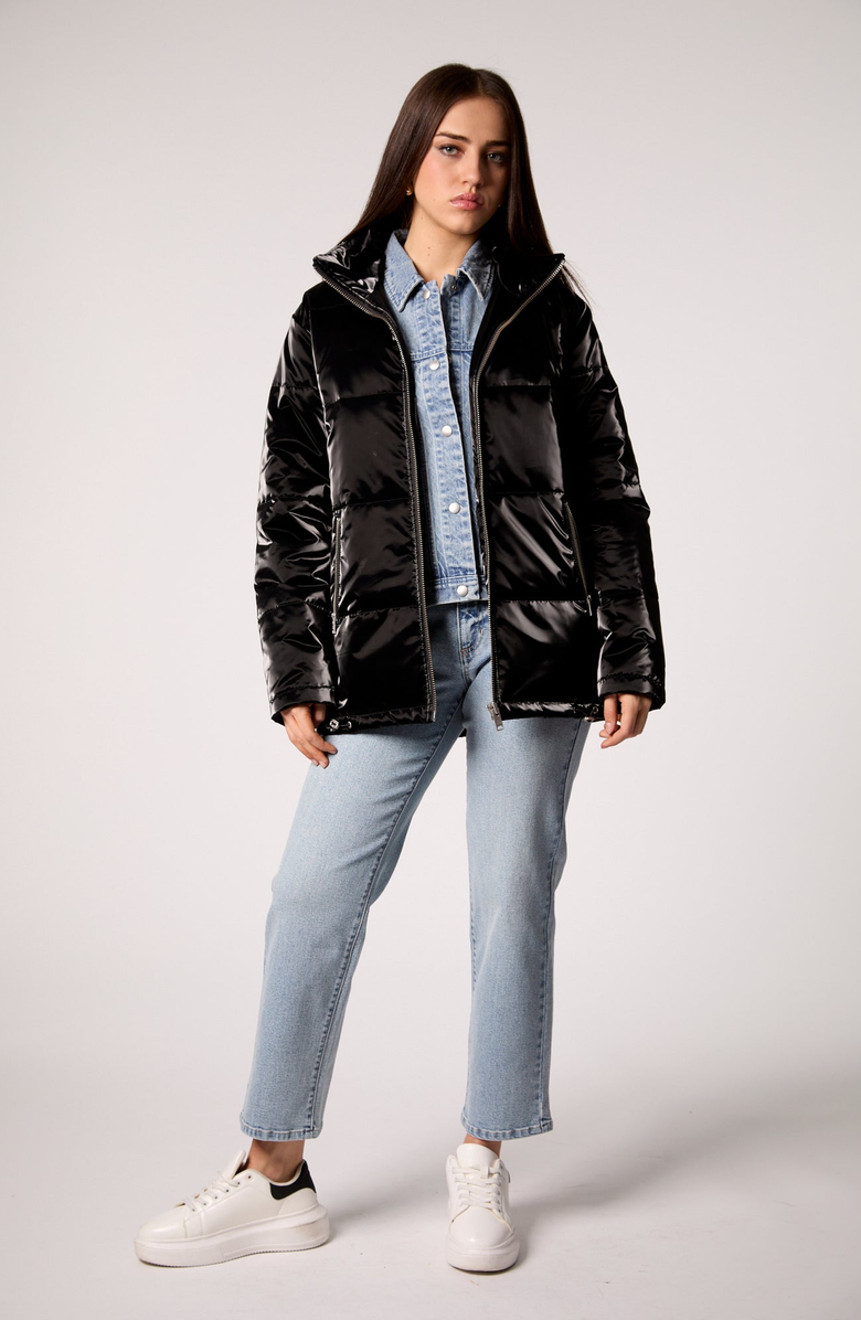 BLUE REVIVAL Hailey Jacket With Removable Denim Insert, Alternate, color, Black