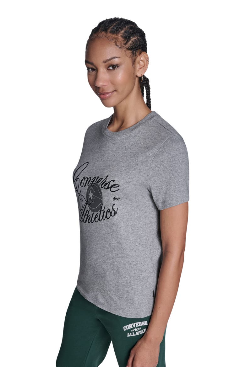 Athletics Script T-Shirt, Alternate, color, VINTAGE GREY HEATHER