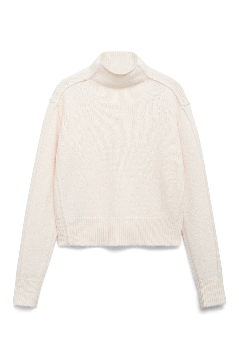 Perkins Seam Detail Mock Neck Sweater, Alternate, color, ECRU