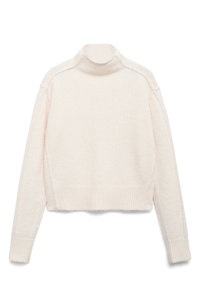 MANGO Perkins Seam Detail Mock Neck Sweater, Alternate, color,