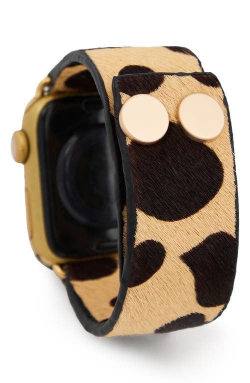 Saachi Genuine Calf Hair Apple Watch® Watchband In Gold