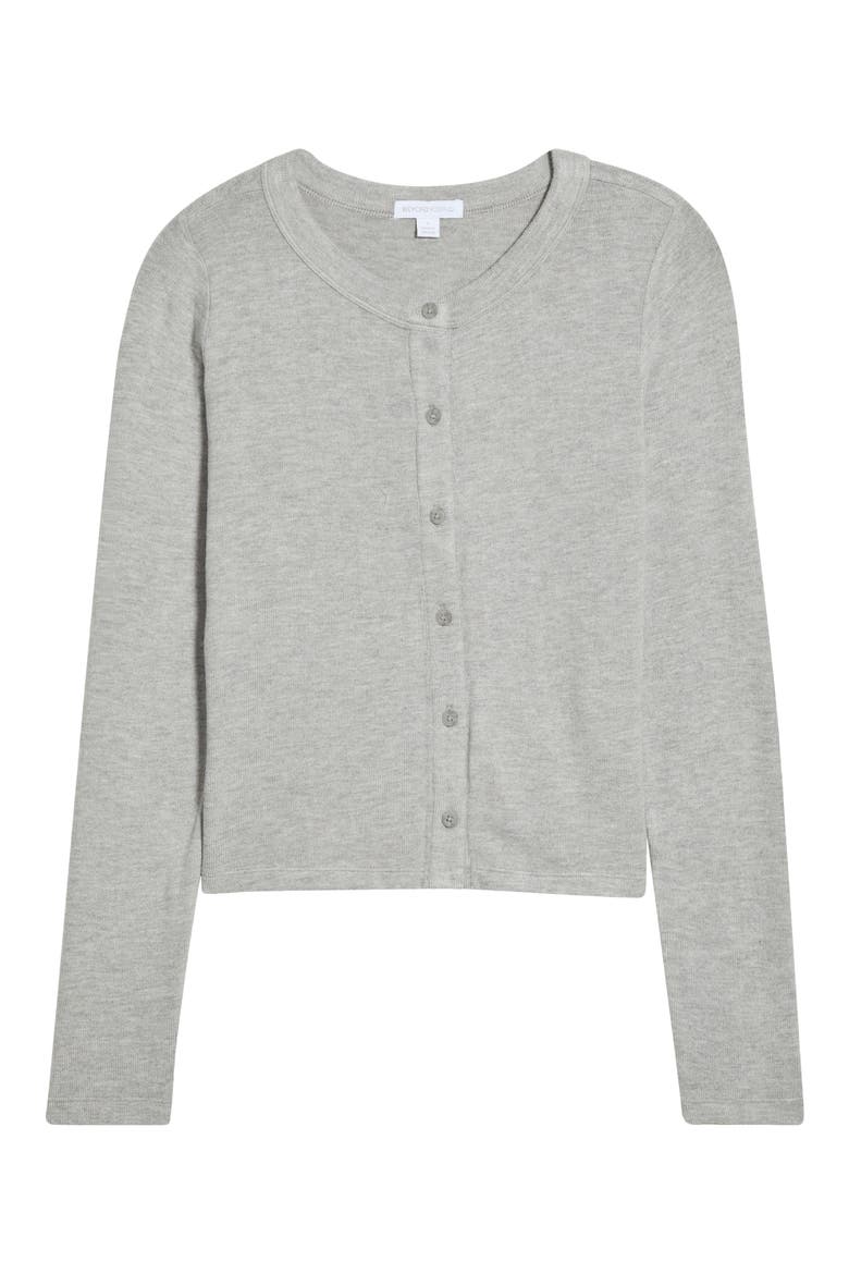 Luxelayer Fitted Cardigan, Alternate, color, HEATHER GRAY