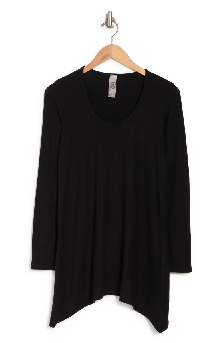 GO COUTURE Assymetrical Leopard Heart Swing Sweater, Alternate, color, Black Print 1