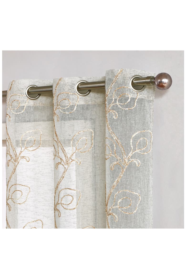Set of 2 Sheer Curtain Panels, Alternate, color, LINEN