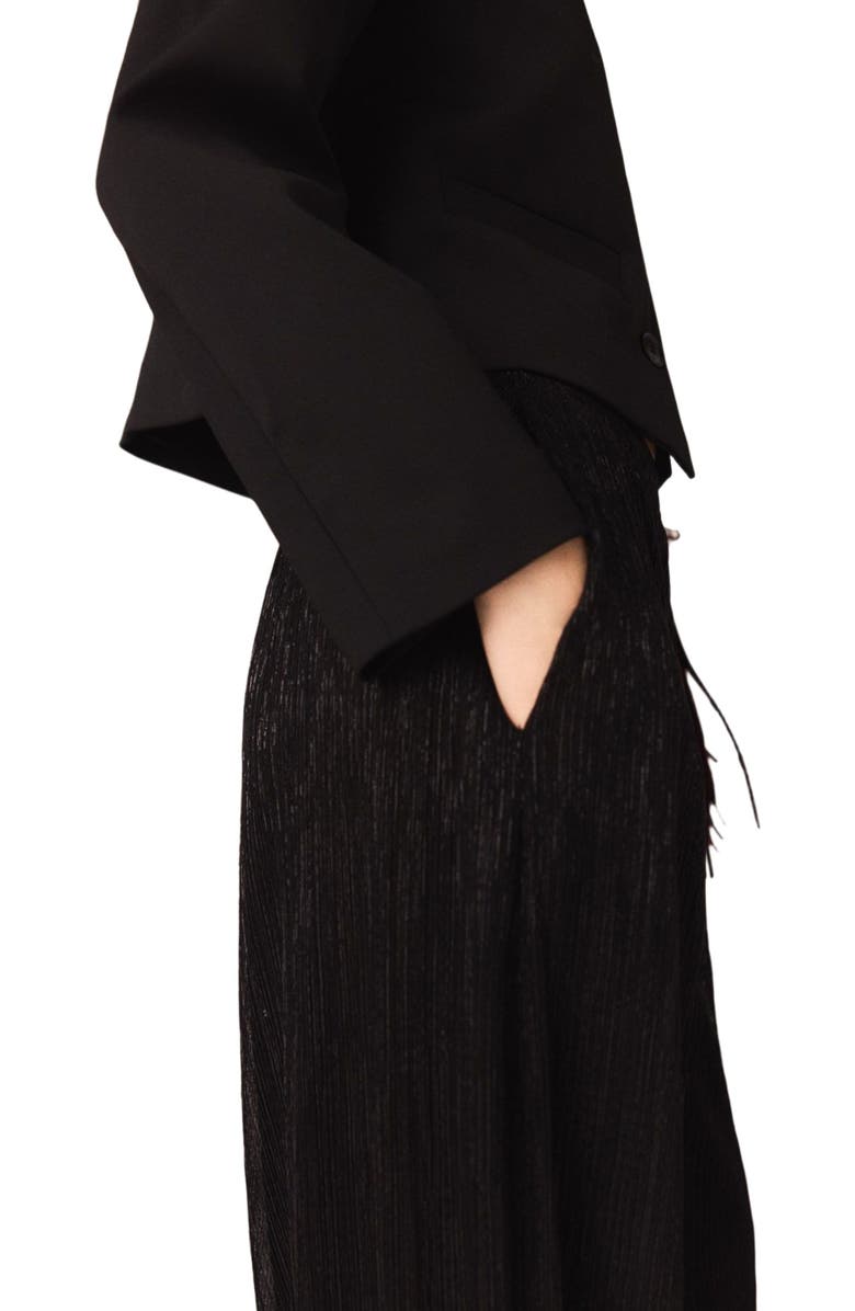 maje Metallic harem trousers, Alternate, color, Black