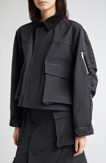 ■sacai■サカイ■Grosgrain & Twill Blouson Jacket■ Sacai Grosgrain & Twill Blouson Jacket | Nordstrom