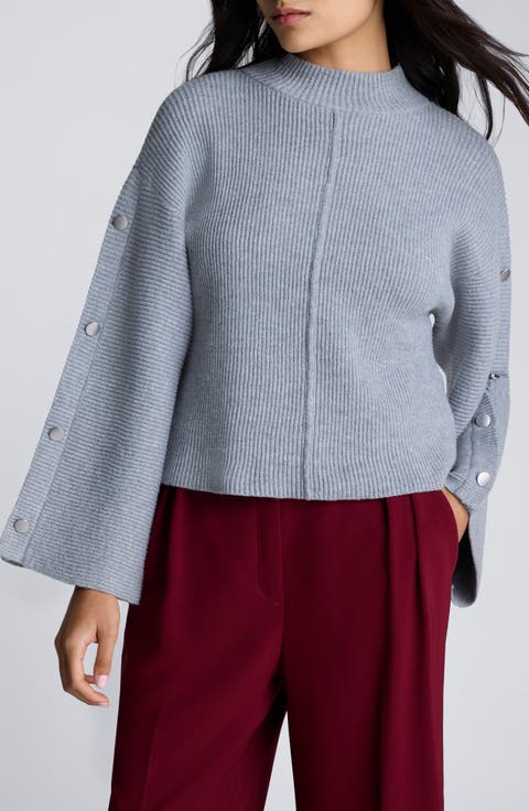 Rib Mock Neck Pullover