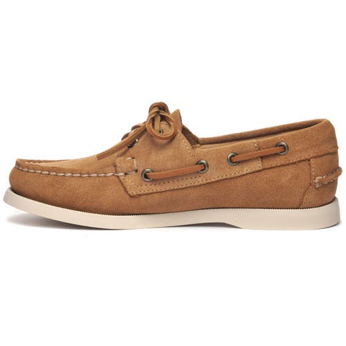 Sebago Docksides Portland Flesh Out Camel Suede In Brown