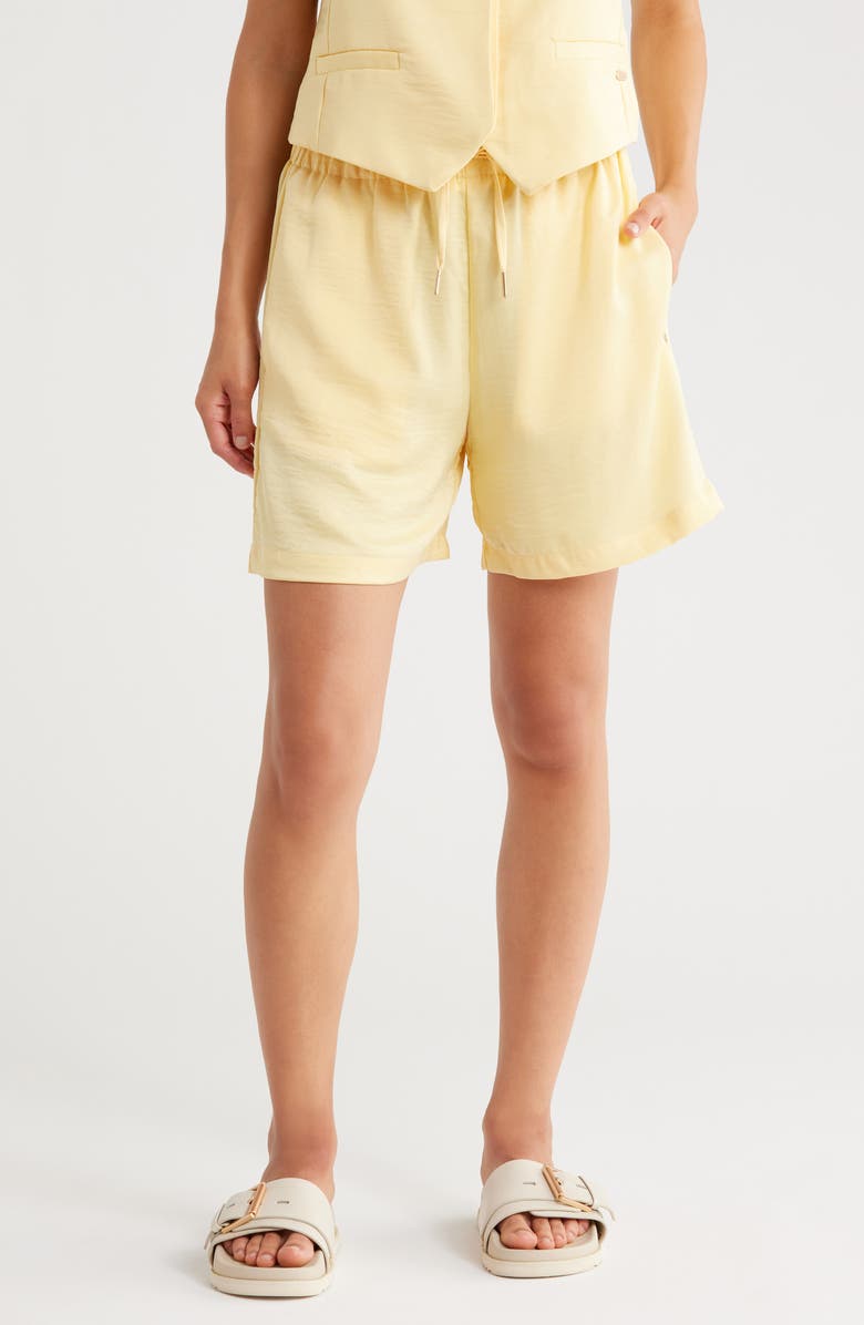 Scotch & Soda Easy Drawstring Satin Shorts, Main, color, Golden Haze