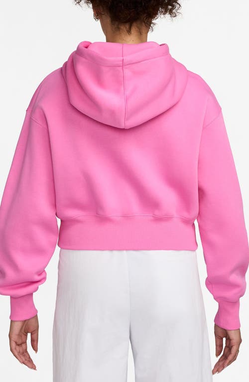 Nike Phoenix Relaxed Fit Cotton Blend Fleece Hoodie In Pink