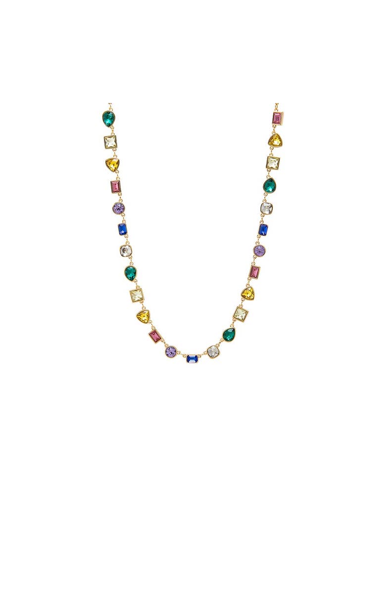 BY ADINA EDEN Rainbow Multi Shape Bezel Tennis Necklace, Main, color, Multi-Color