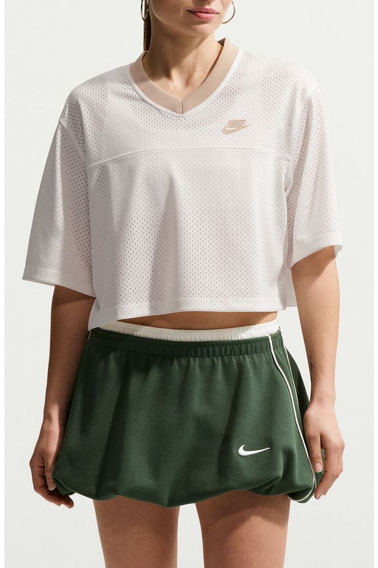 Oversize Heritage Crop Mesh Jersey, Main, color, SAIL/ LINEN/ LINEN
