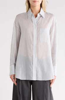 TWP Big Joe Stripe Cotton & Silk Button-Up Shirt