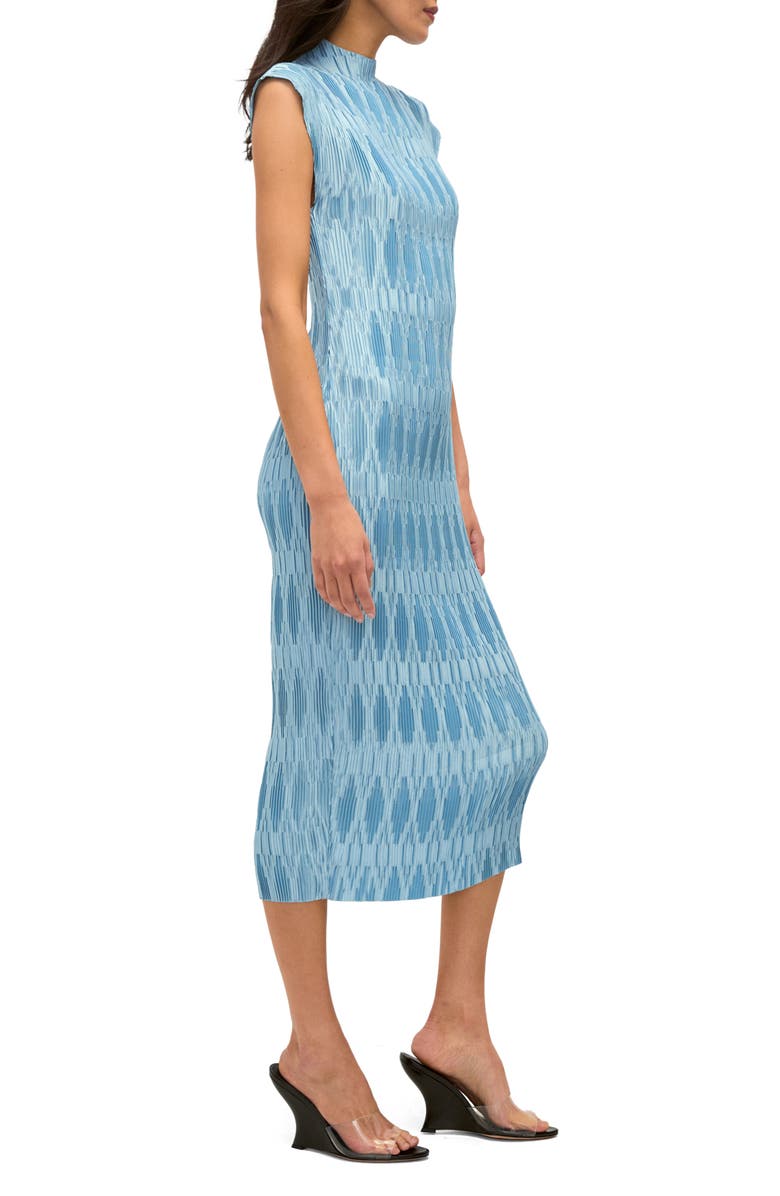 Veronica Beard Gramercy Plissé Midi Dress, Alternate, color, 