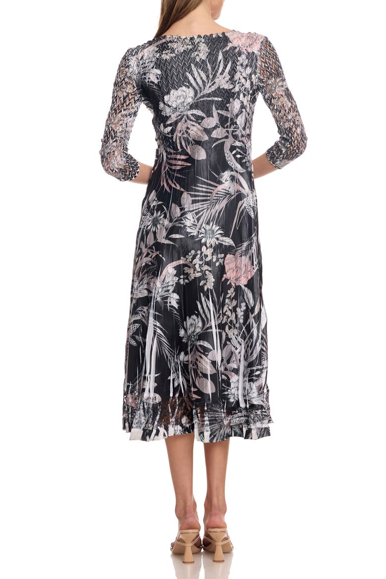 Tea Length Dress with Lace Details, Alternate, color, Shaded Tropic