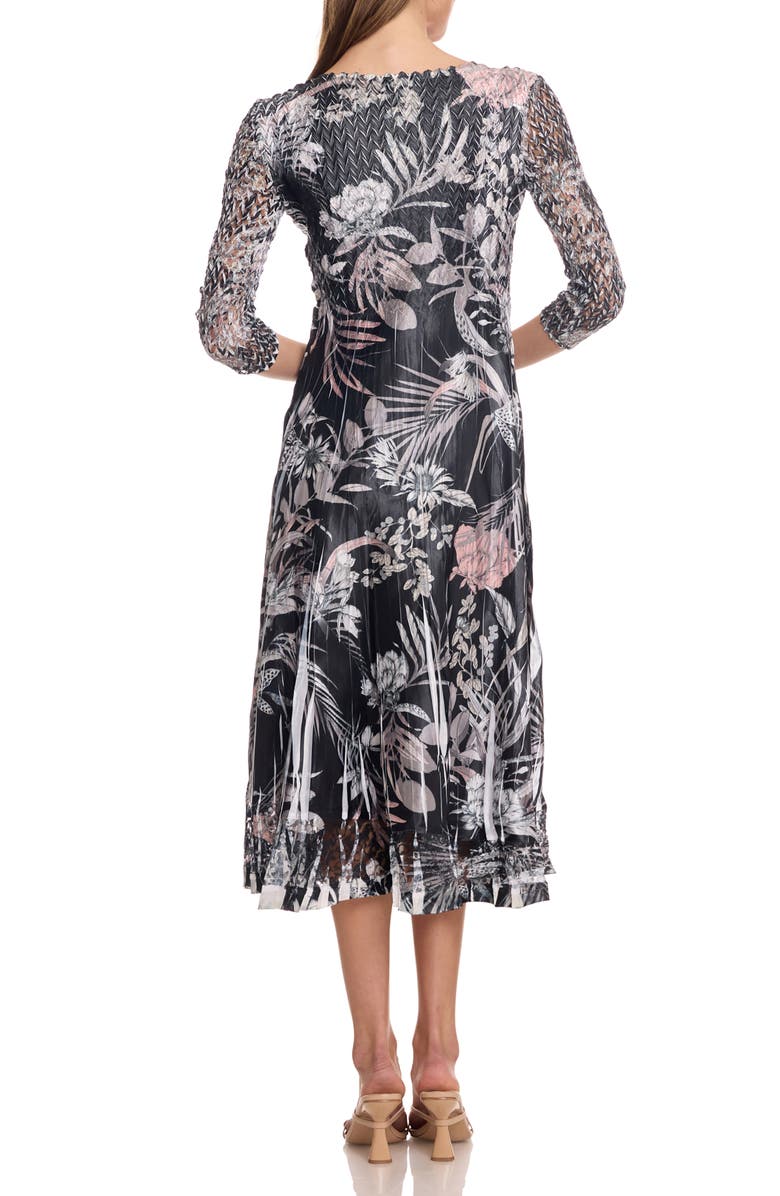 Komarov Tea Length Dress with Lace Details, Alternate, color, Shaded Tropic