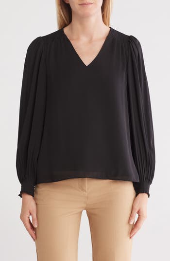 T Tahari Pleated Long Sleeve Shirt Nordstromrack - Main Image