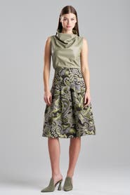 Natori Shinrin Paisly Jacquard Stitched Down Pleat Skirt