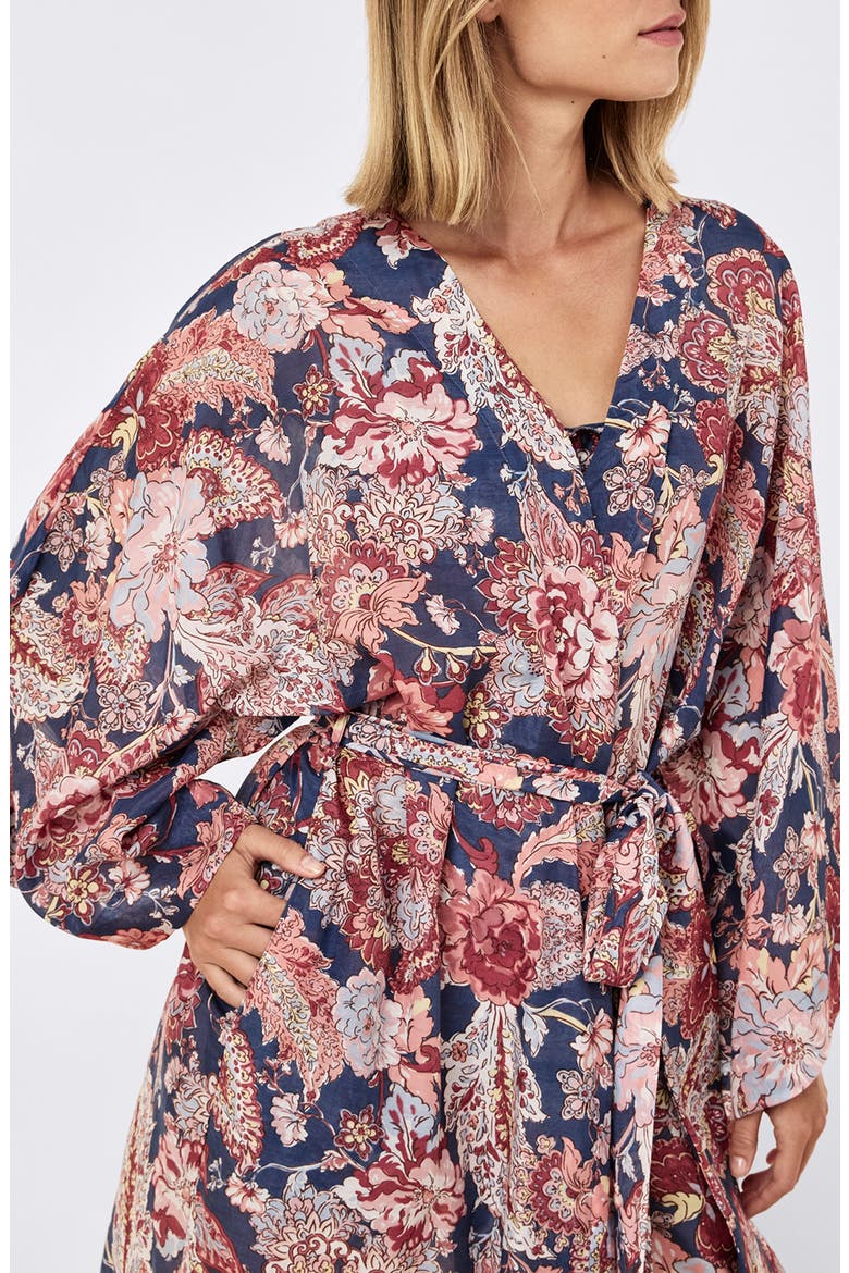 Ella Cotton & Silk Robe, Alternate, color, BLUE INDIGO