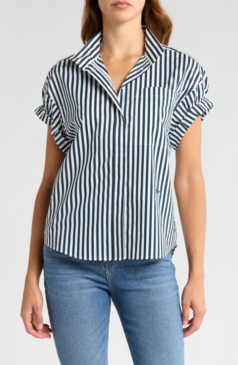 Sheila Short Sleeve Organic Cotton Button-Up Shirt
