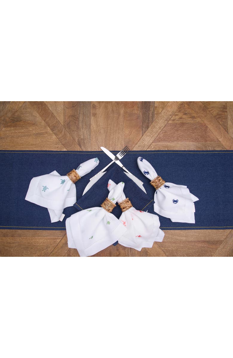 C&F Home Denim Dinner Table Runner 13" x 72" for Everyday Casual Tabletop Celebrations, Alternate, color, Blue