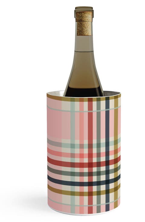 Modern Grid Print Stainless Steel Wine Chiller