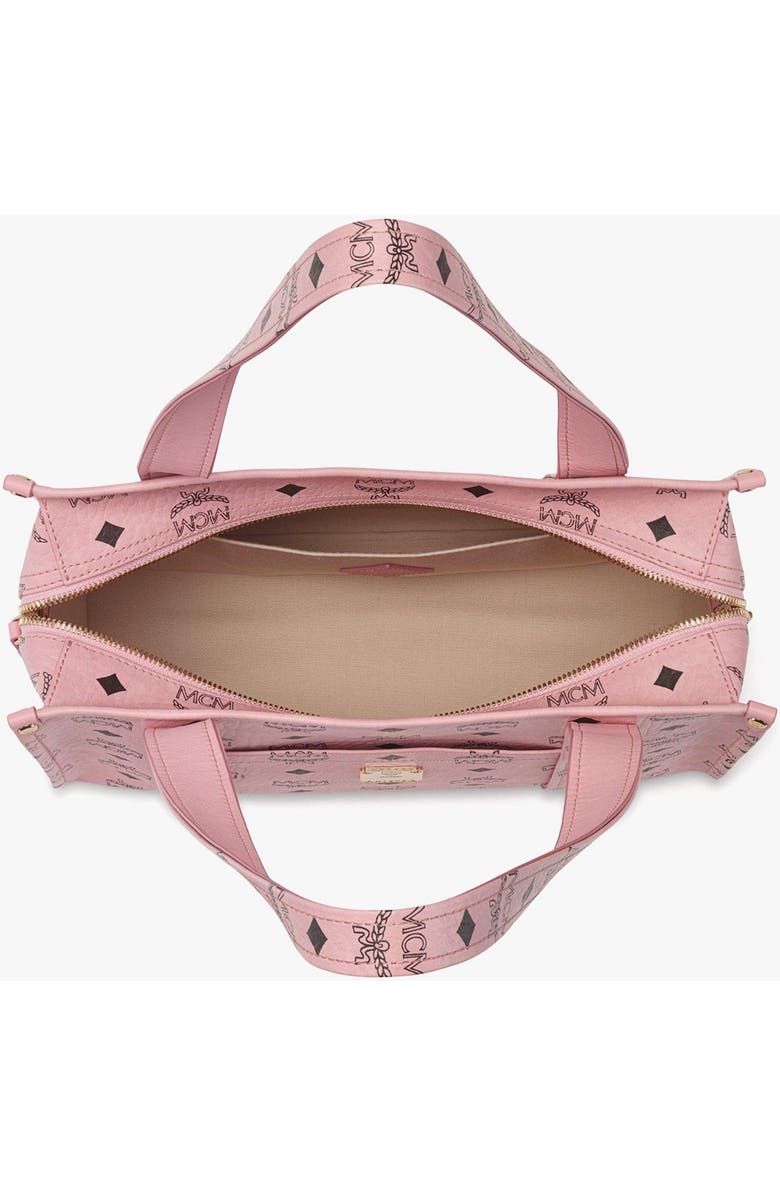 MCM Aren School Bag Tote in Visetos, Alternate, color, Soft Pink