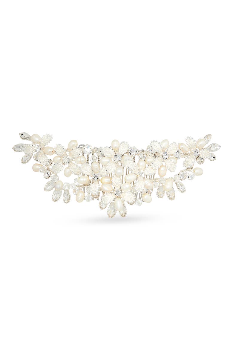 Caressa Halo Comb (Nordstrom Exclusive), Main, color, SILVER/ FRESHWATER PEARL