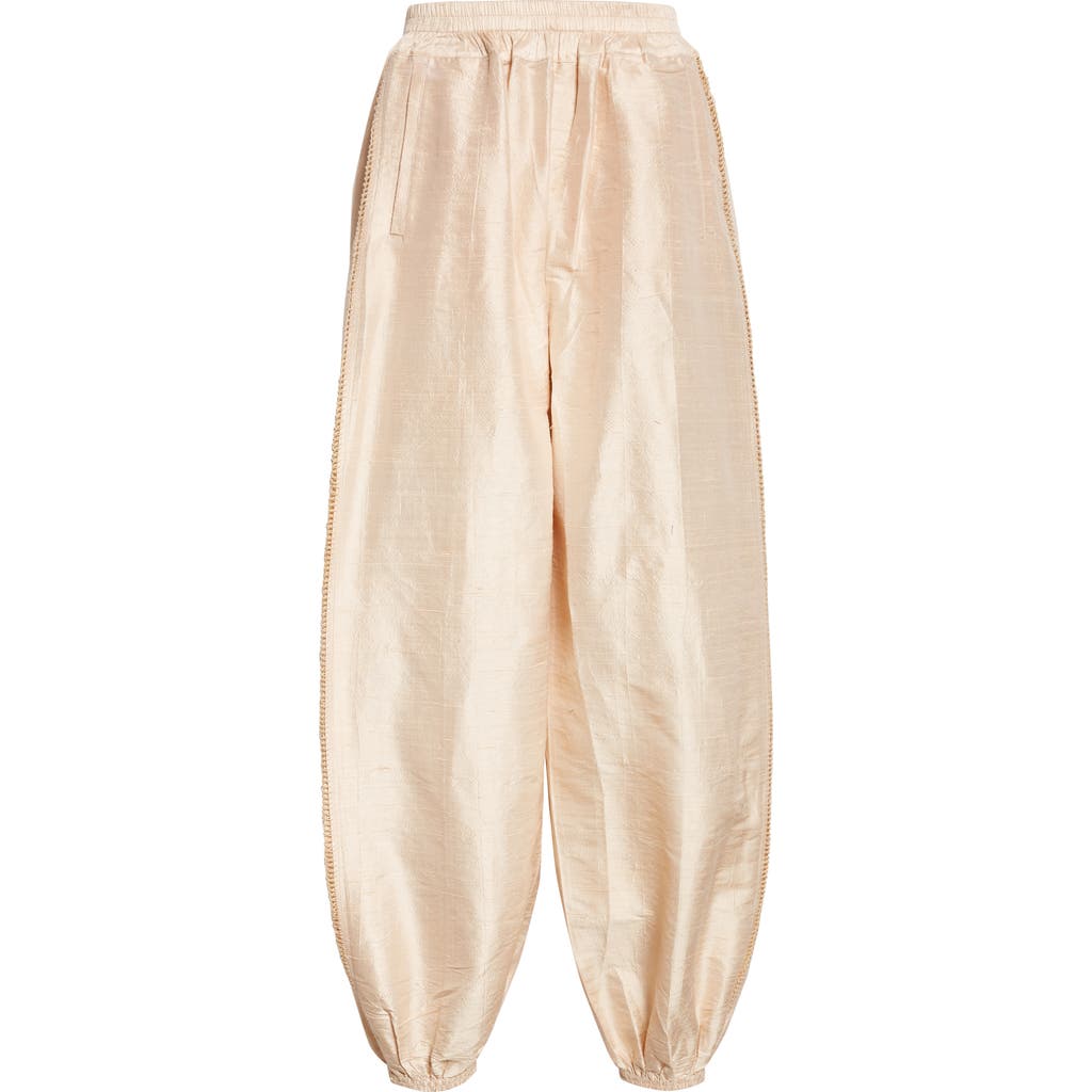 Diotima Dupioni Silk Harem Pants In Neutral