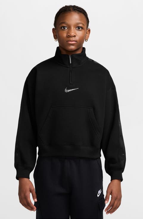 Kids' Sportswear Studio Fleece Quarter Zip Sweatshirt