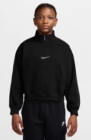 Nike Kids' Sportswear Studio Fleece Quarter Zip Sweatshirt
