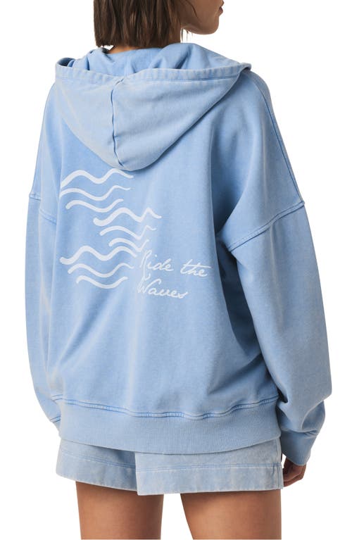 Splendid Cotton Terry Cloth Graphic Zip-up Hoodie