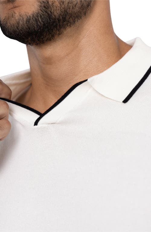 X-ray Xray V-neck Polo Sweater In Off White