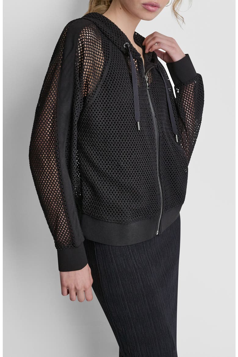 Open Stitch Hoodie, Alternate, color, BLACK
