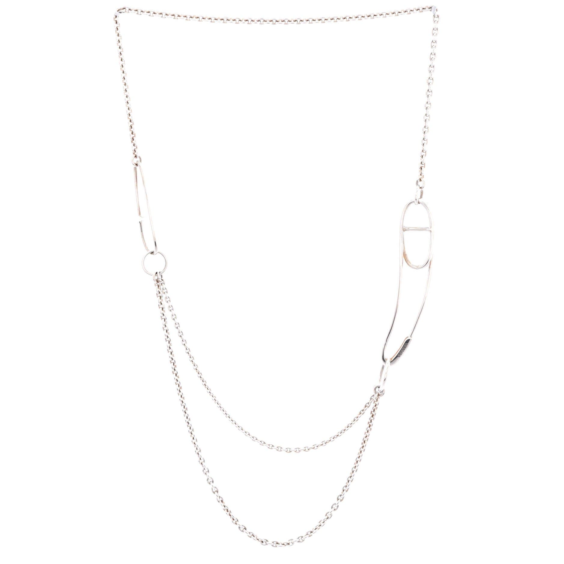 Chaine d'Ancre Punk Long Double Necklace Sterling Silver, Alternate, color, Metallic Silver