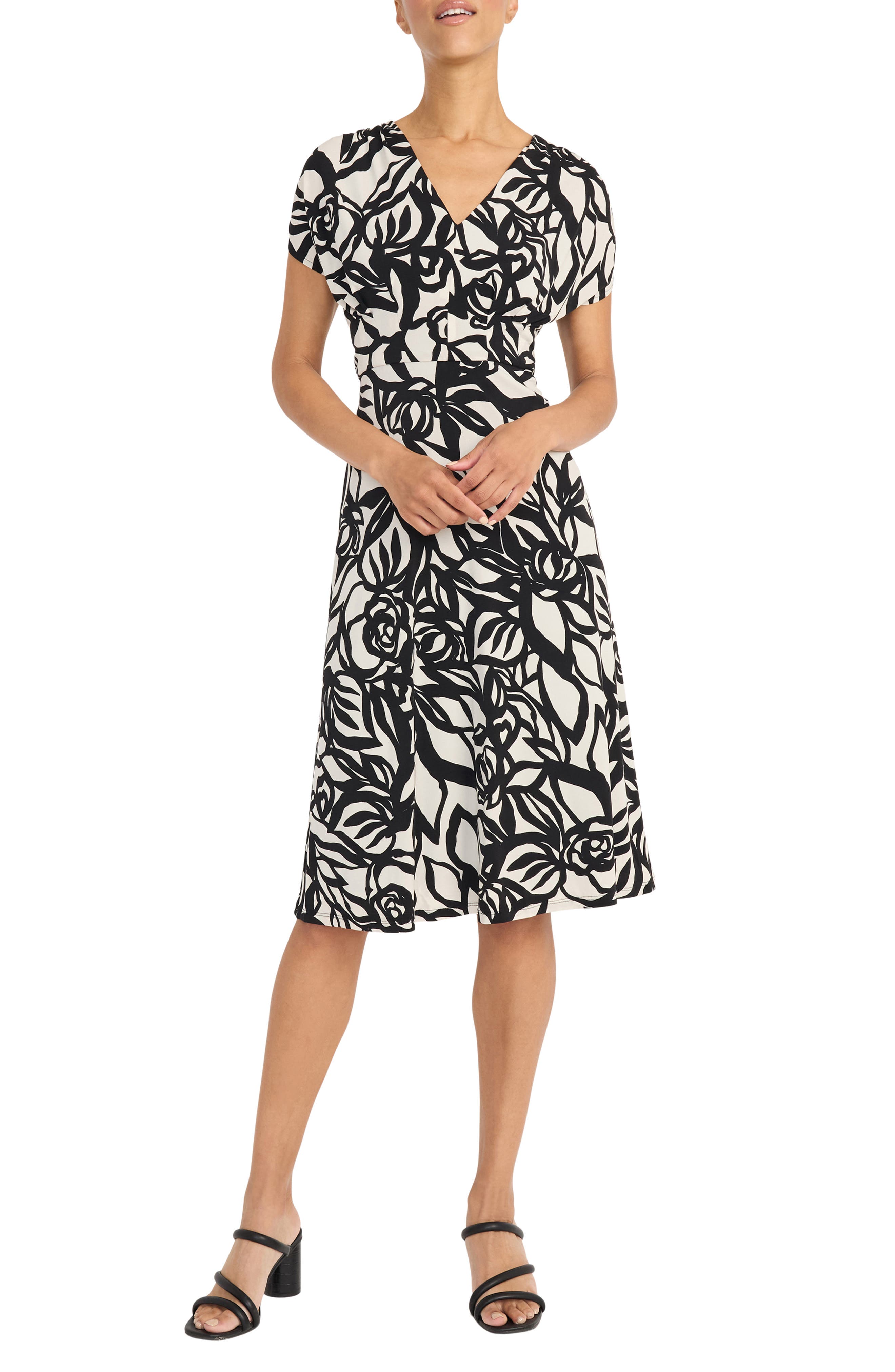 Maggy London Printed Woven Midi Dress