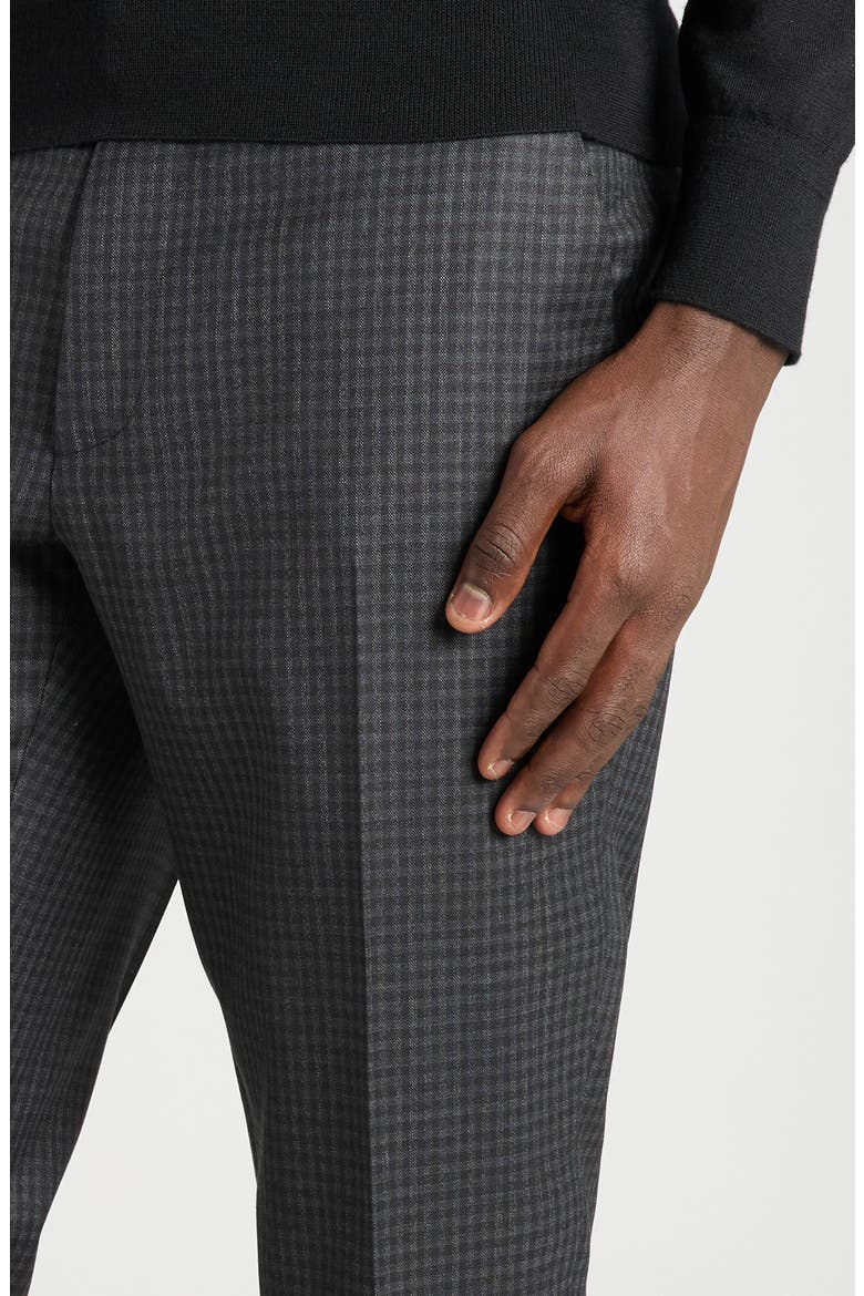 Dyllan Gingham Virgin Wool Suit, Alternate, color, TAZ DARK GREY